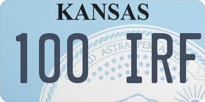 KS license plate 100IRF