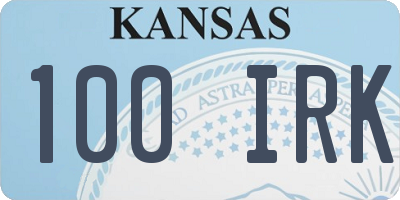 KS license plate 100IRK