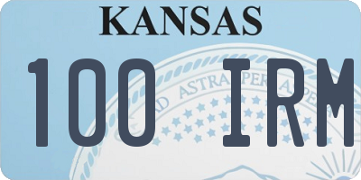 KS license plate 100IRM