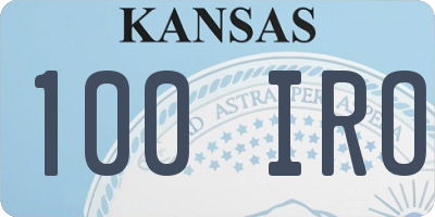 KS license plate 100IRO