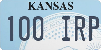 KS license plate 100IRP