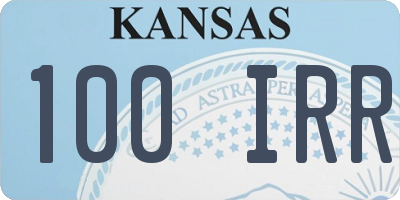 KS license plate 100IRR