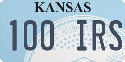KS license plate 100IRS