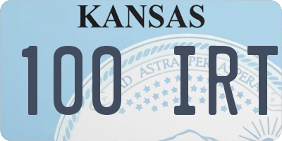 KS license plate 100IRT