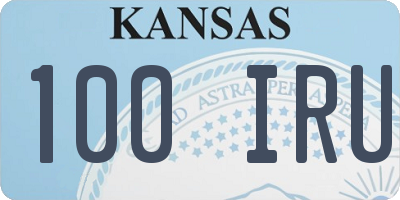 KS license plate 100IRU