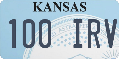 KS license plate 100IRV