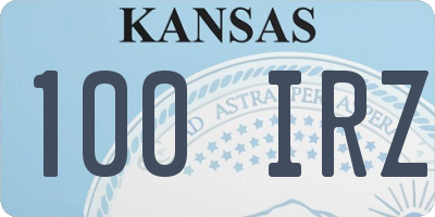 KS license plate 100IRZ