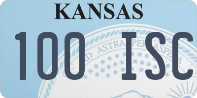 KS license plate 100ISC