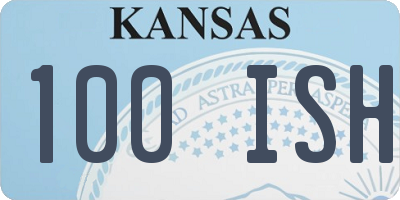 KS license plate 100ISH