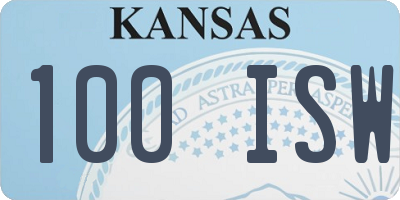 KS license plate 100ISW