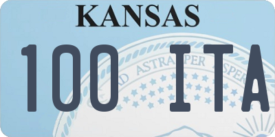 KS license plate 100ITA