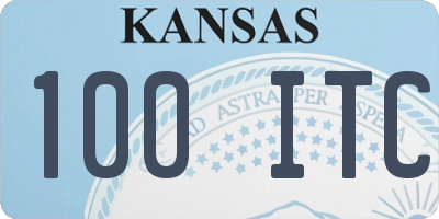 KS license plate 100ITC