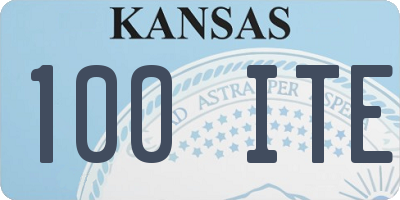 KS license plate 100ITE