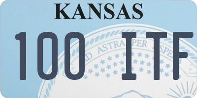 KS license plate 100ITF