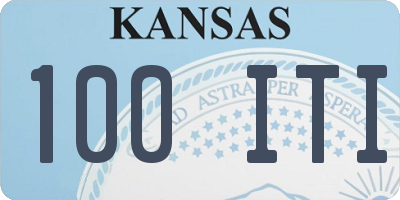 KS license plate 100ITI