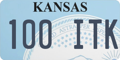 KS license plate 100ITK