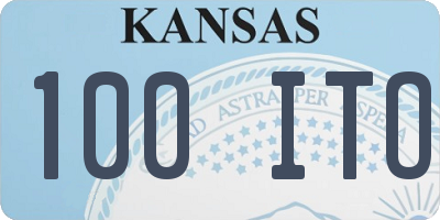 KS license plate 100ITO