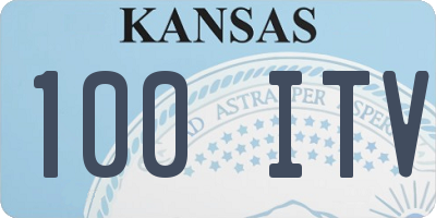 KS license plate 100ITV