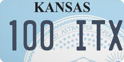 KS license plate 100ITX