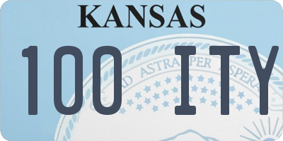KS license plate 100ITY
