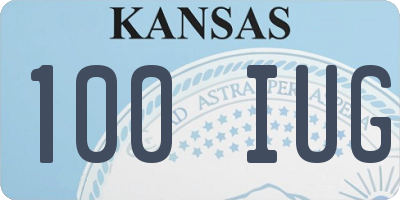 KS license plate 100IUG