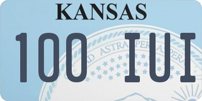 KS license plate 100IUI