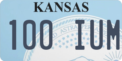 KS license plate 100IUM