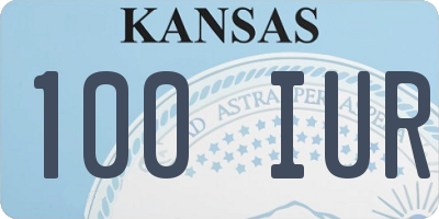 KS license plate 100IUR
