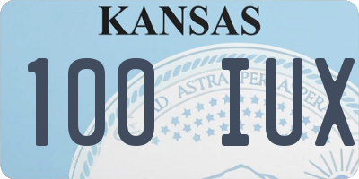 KS license plate 100IUX