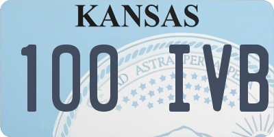 KS license plate 100IVB