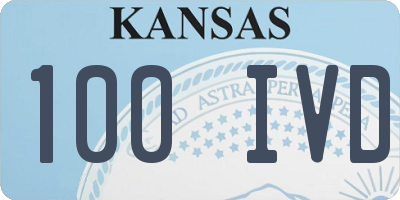 KS license plate 100IVD