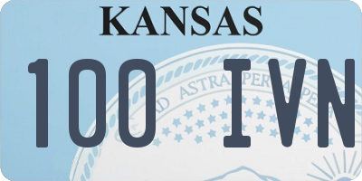 KS license plate 100IVN