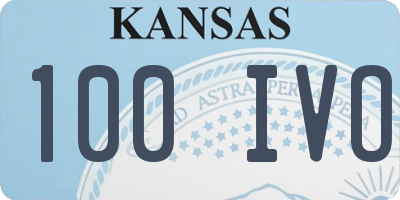 KS license plate 100IVO