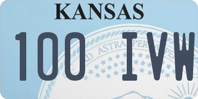 KS license plate 100IVW