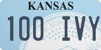 KS license plate 100IVY