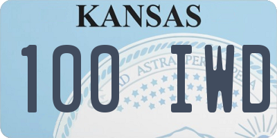 KS license plate 100IWD