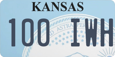 KS license plate 100IWH