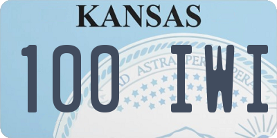 KS license plate 100IWI