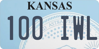 KS license plate 100IWL