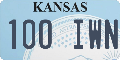 KS license plate 100IWN