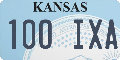 KS license plate 100IXA