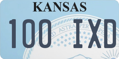KS license plate 100IXD