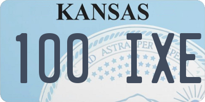 KS license plate 100IXE