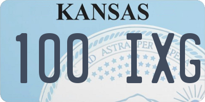 KS license plate 100IXG