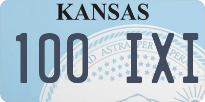 KS license plate 100IXI