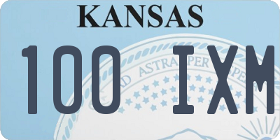 KS license plate 100IXM