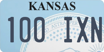 KS license plate 100IXN