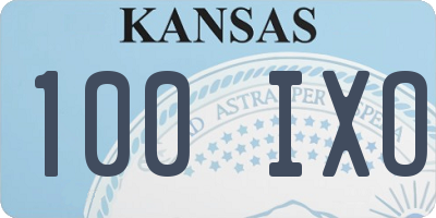 KS license plate 100IXO
