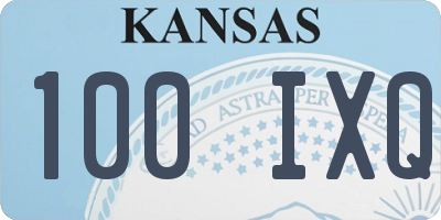 KS license plate 100IXQ