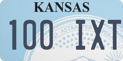 KS license plate 100IXT